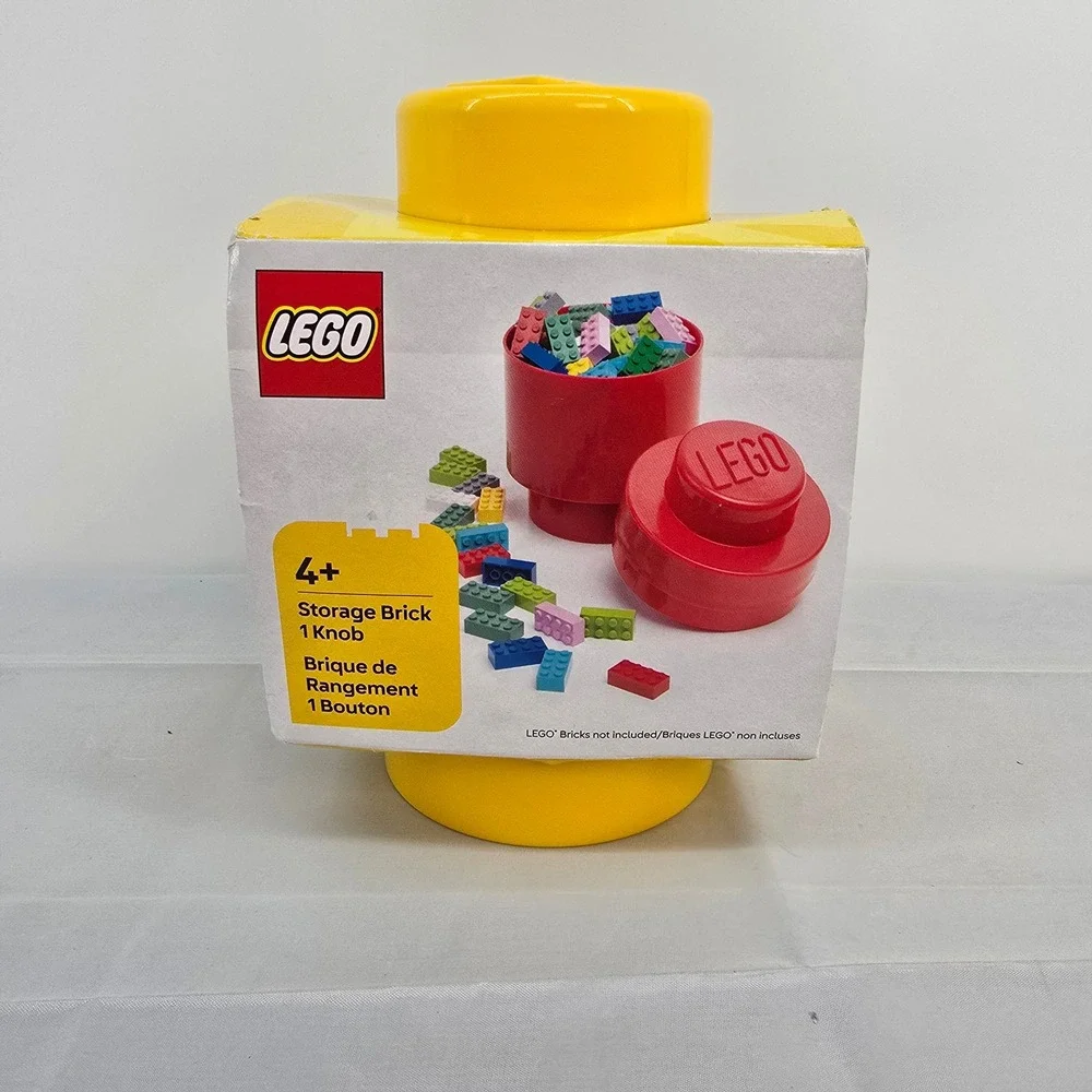 LEGO Round Storage‎ Brick 1 Knob Yellow Stackable Container Art 4030